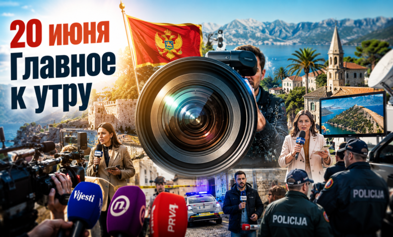 Главное к утру: новости Черногории за 20 июня на фоне побережья.