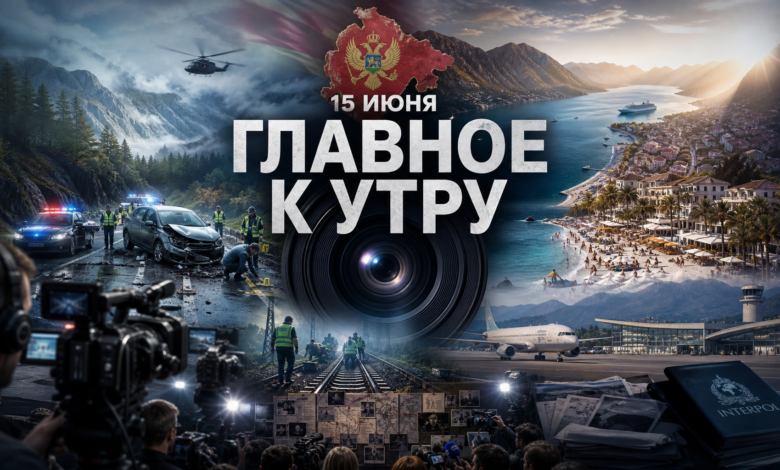 Утренний дайджест новостей Черногории 15 июня: фотомонтаж с места ДТП в Никшиче, загрязненного пляжа Будвы и знака запрета строительства в Которе.