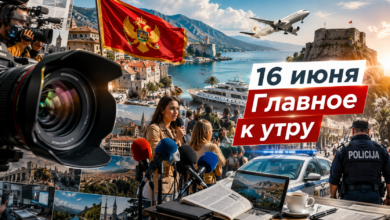 Утренний вид на побережье Будванской ривьеры как иллюстрация к дайджесту новостей Черногории за 16 июня 2026 года.