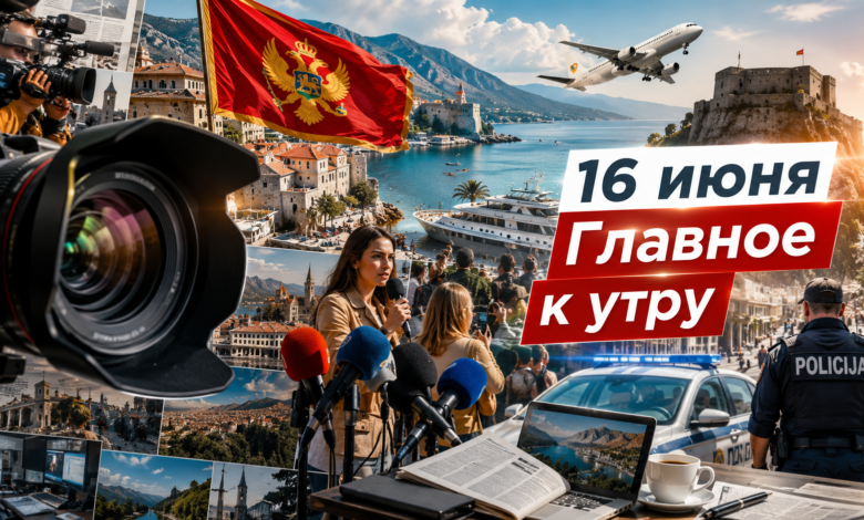 Утренний вид на побережье Будванской ривьеры как иллюстрация к дайджесту новостей Черногории за 16 июня 2026 года.
