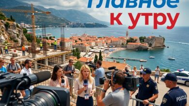 Утренние новости Черногории: вид на Будванскую ривьеру в жаркий летний день