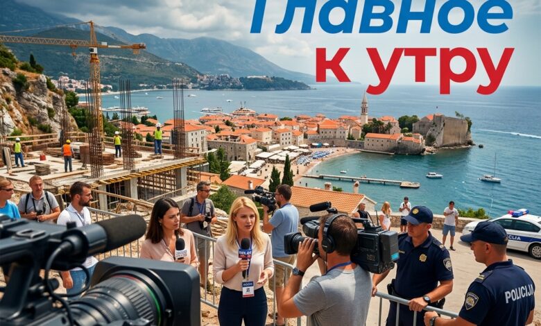 Утренние новости Черногории: вид на Будванскую ривьеру в жаркий летний день