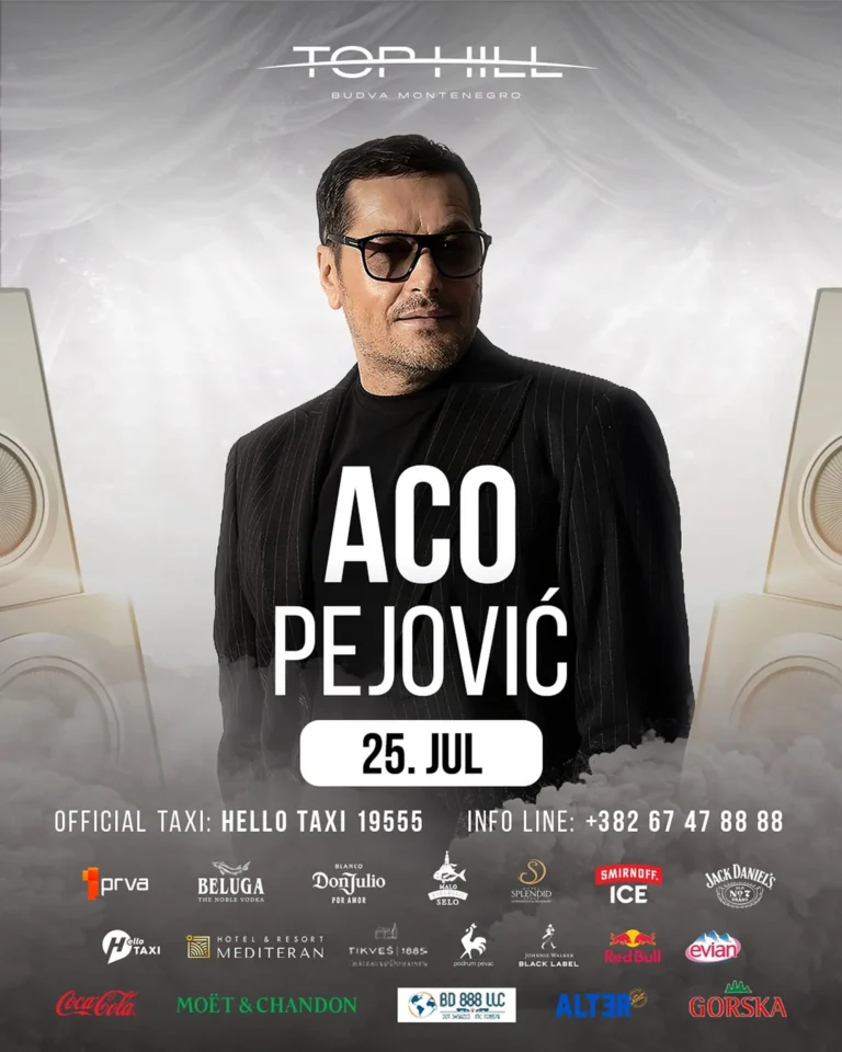 Aco Pejović Live: Большой концерт на сцене Top Hill в Будве