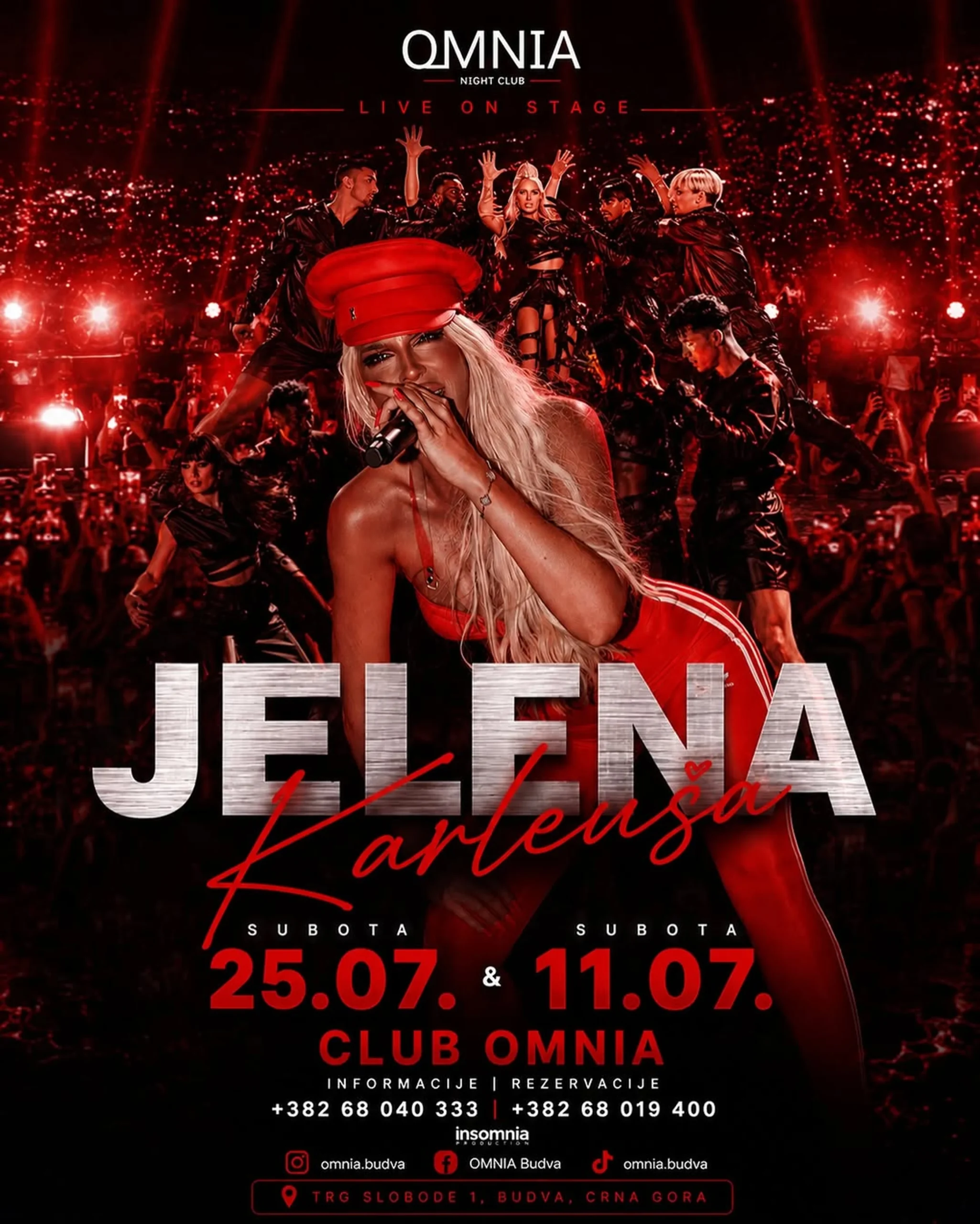Jelena Karleuša выступает в клубе Omnia Club в Будве