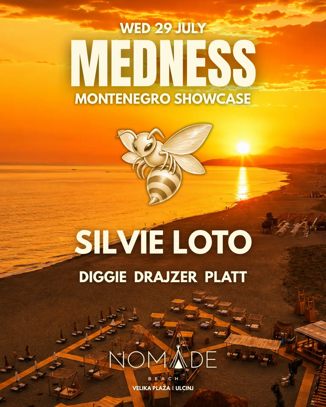 MEDNESS Montenegro Showcase в Nomade Beach 2026 афиша с Silvie Loto