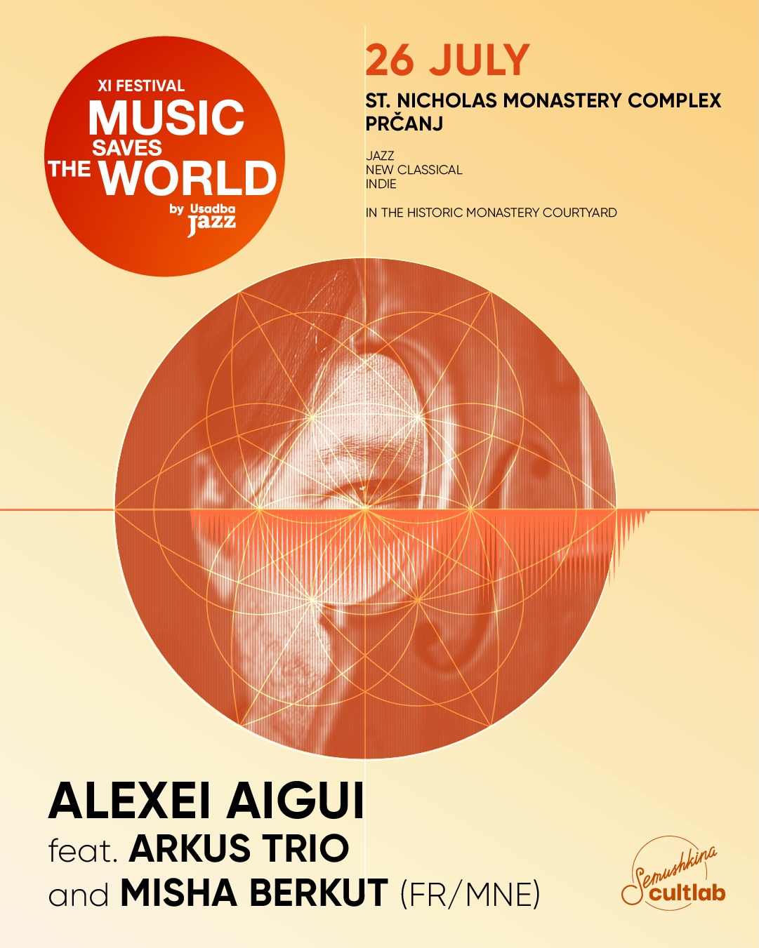 Постер фестиваля Music Saves The World в Прчане — программа на 26 июля