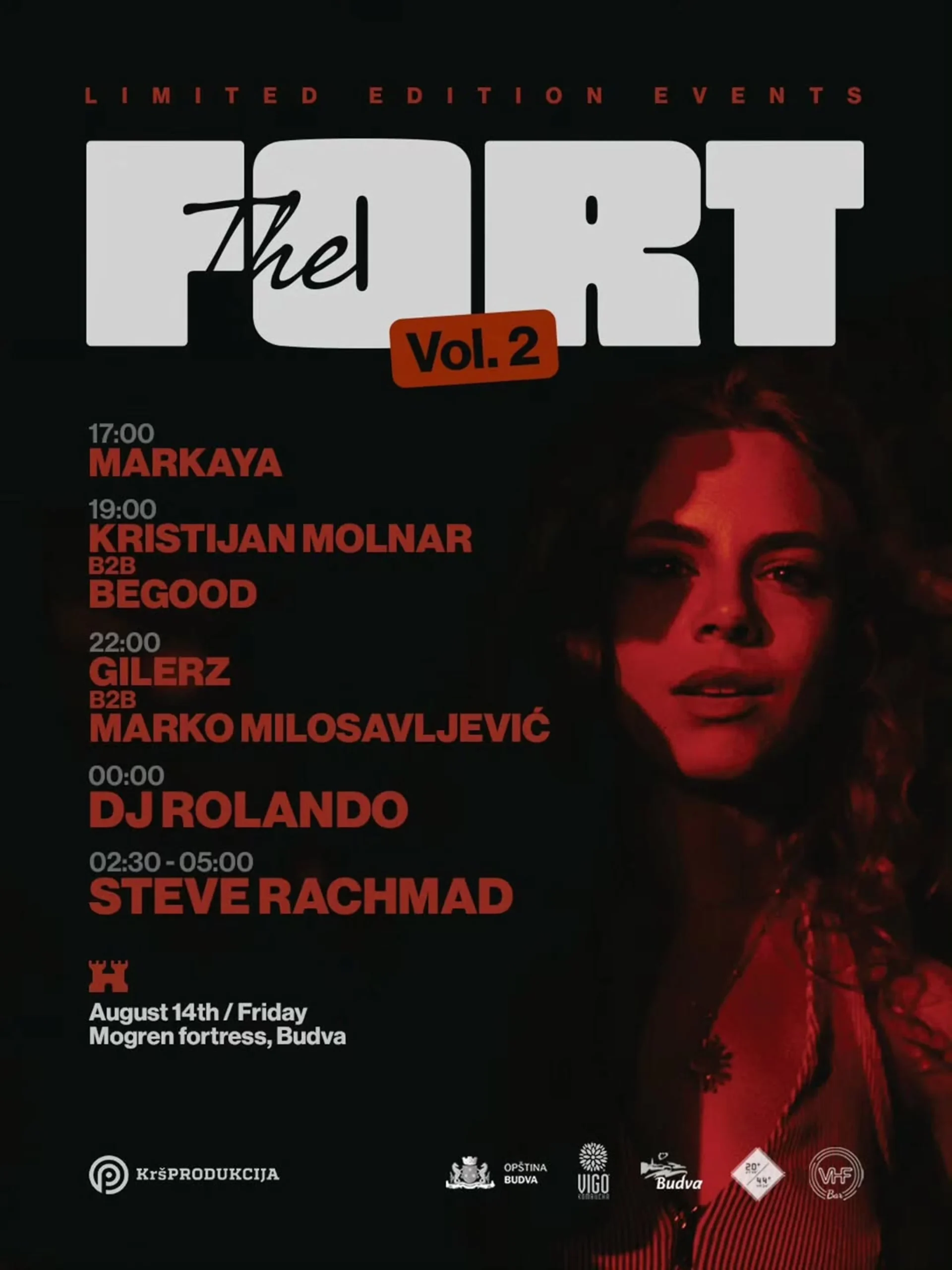 THE FORT Vol.2 в Будве афиша вечеринки в крепости Mogren